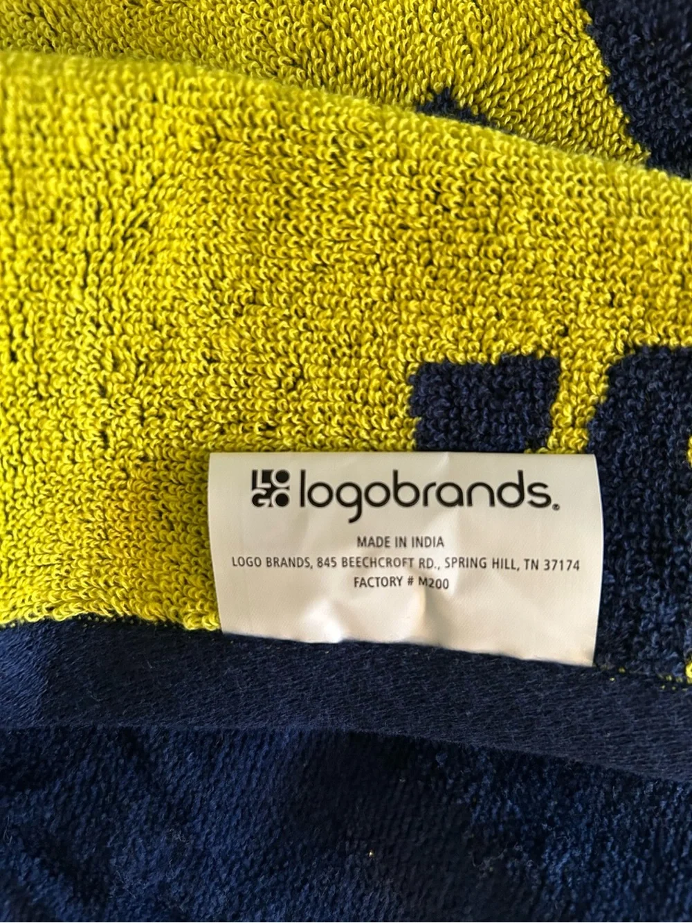 Michigan Wolverines Block M 38x72 Beach Towel- Navy & Maize